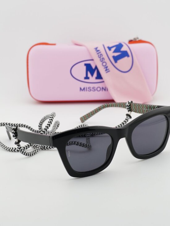 M Missoni MMI 0089/S 0807 IR Square Sunglasses - Shiny Black/Grey main image 5